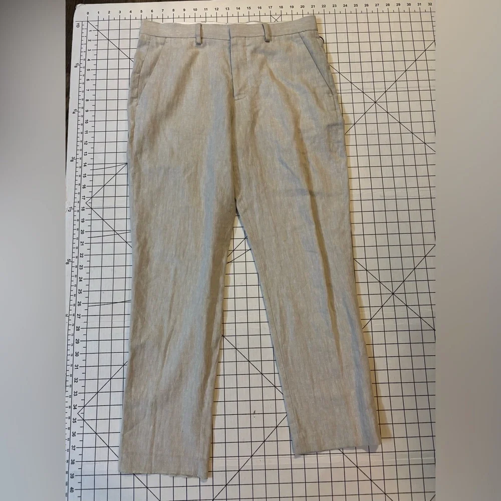 NWOT Express Men’s Size 30/30 Beige Slim Fit‎ Linen Blend Pants